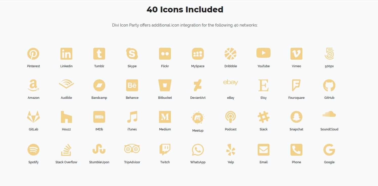 iconos adicionales en header y footer de Divi