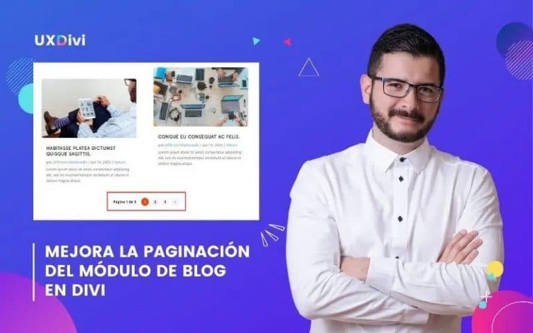 Cambiar la paginación del módulo blog de Divi