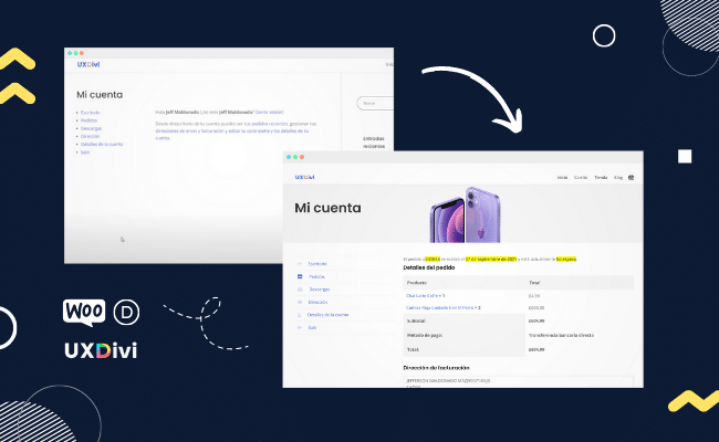 Cómo mejorar el diseño de la página de "mi cuenta" en Divi