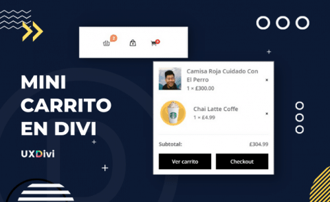 Mini-carrito de Woocommerce en el menú de Divi