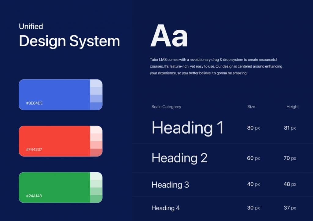 Apariencia visualmente atractiva con un sistema de diseño más unificado tutor LMS actualizacion