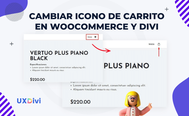 BL Cambiar el icono del carrito de WooCommerce en Divi