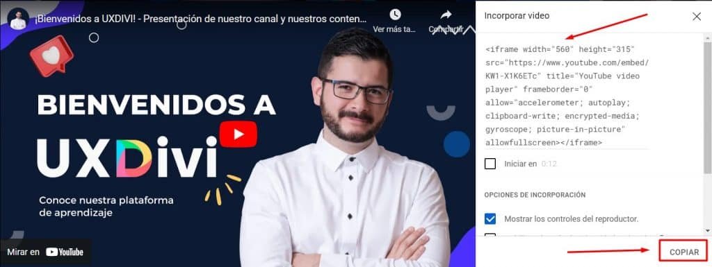 Iframe video youtube - Insertar videos de YouTube en Divi con parámetros y autoplay