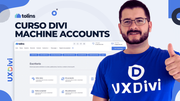 YT Curso Divi Machine Accounts Extensión curso Directorio propiedades en Divi