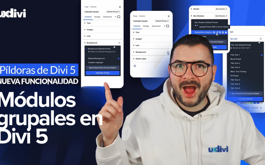 Bloques avanzados con módulos en grupos en Divi 5