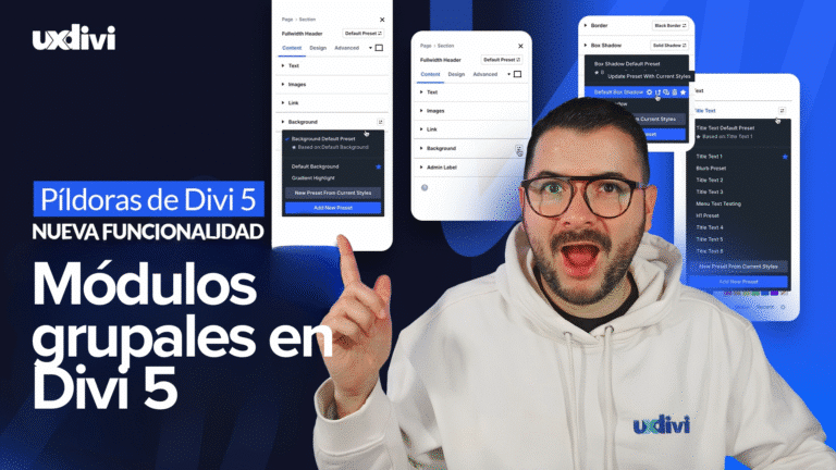 Bloques avanzados con módulos en grupos en Divi 5