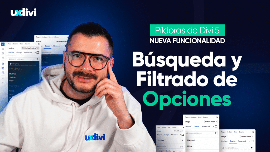 Píldoras de Divi 5: Nueva Funcionalidad - Búsqueda y filtrado de opciones