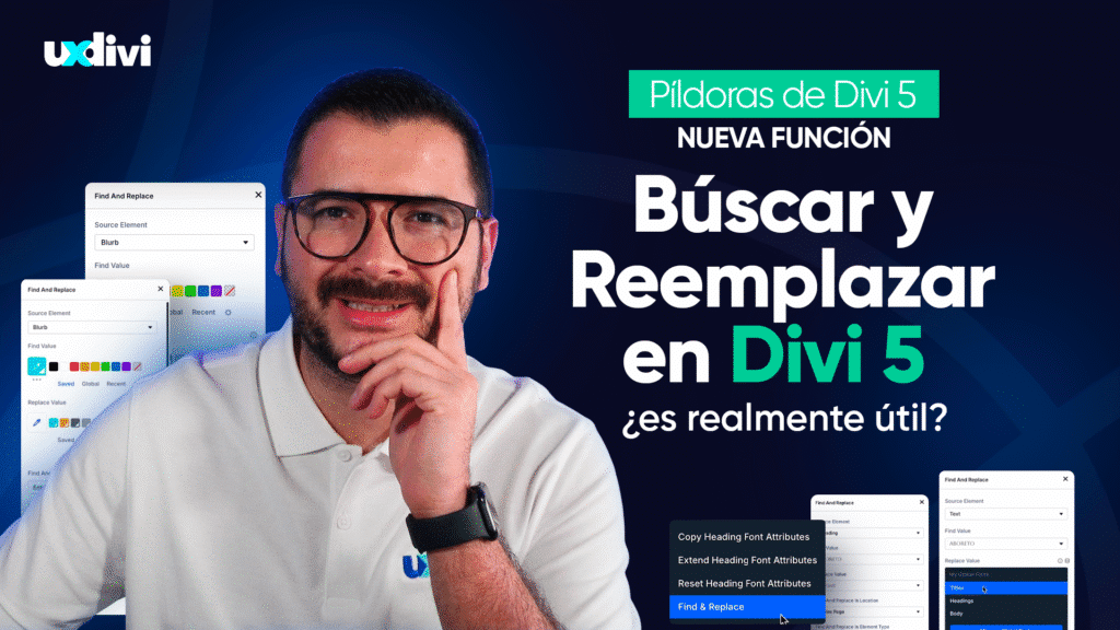 Píldoras de Divi 5: Función de búscar y reemplazar en Divi 5 ¿es verdaderamente útil?