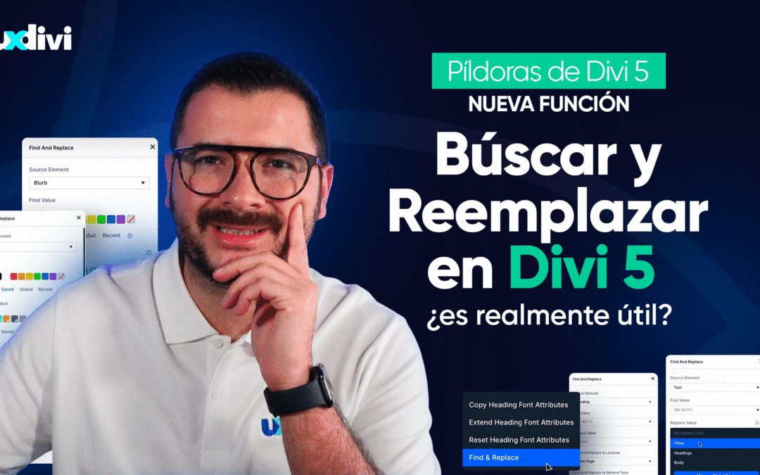 Función buscar y reemplazar en Divi 5: ¿es útil?