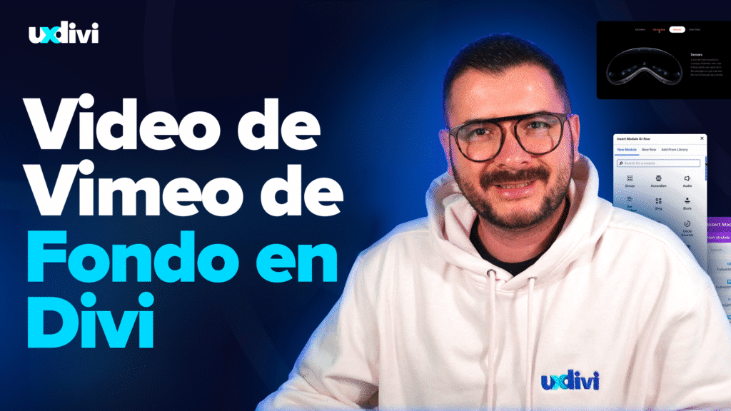 Video de vimeo de fondo en Divi