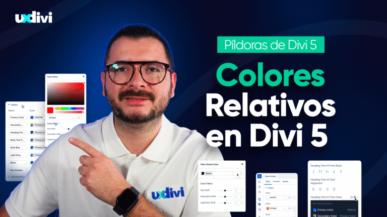 Colores relativos en Divi 5: nuevo sistema de gestión