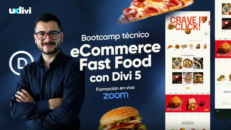 Curso Fast Food con Divi 5 y WooCommerce: Bootcamp Grabado
