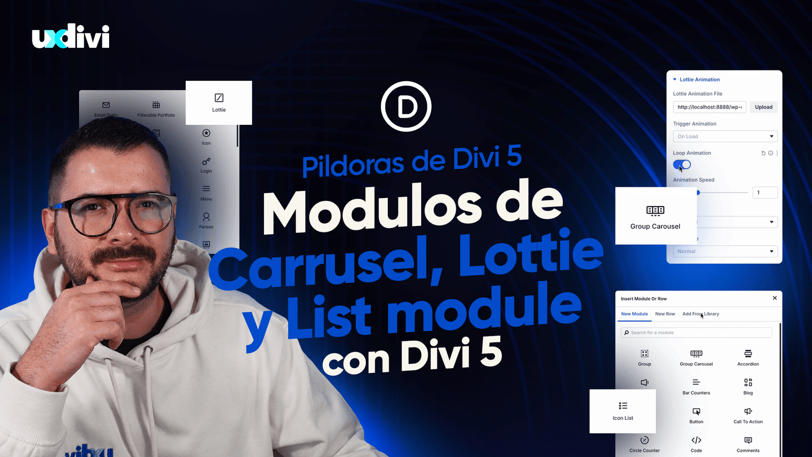 Píldoras de Divi 5: Módulo de Carrusel, Lottie y lista