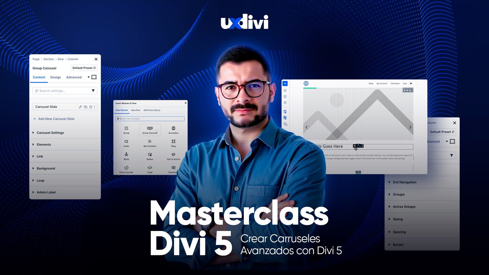 Masterclass Divi 5: crear carruseles avanzados con Divi 5