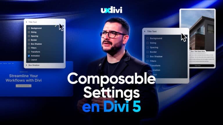 Composable Settings en Divi 5: opciones de estilos en cada elemento