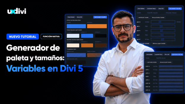 generador de variables divi 5, generador nativo divi 5, variable manager divi 5, clamp divi 5, paleta de colores divi 5, tipografía fluida divi 5, escala tipográfica clamp, variables globales divi 5, divi 5 tutorial, jefferson maldonado, uxdivi, sistema de diseño divi 5, divi 5 novedades 2025, divi 5 sin css, diseño web divi 5