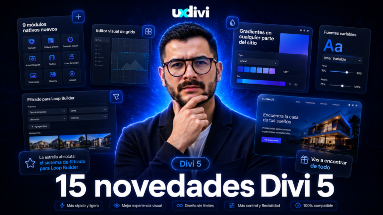 15 novedades de Divi 5: módulos y funciones nuevas