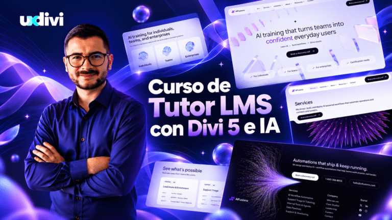 Curso de Tutor LMS con Divi 5 e IA: academia online
